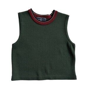 St. John Sport Sleeveless Sweater Size XS Knit Pullover Shell Zip Shoulder Top